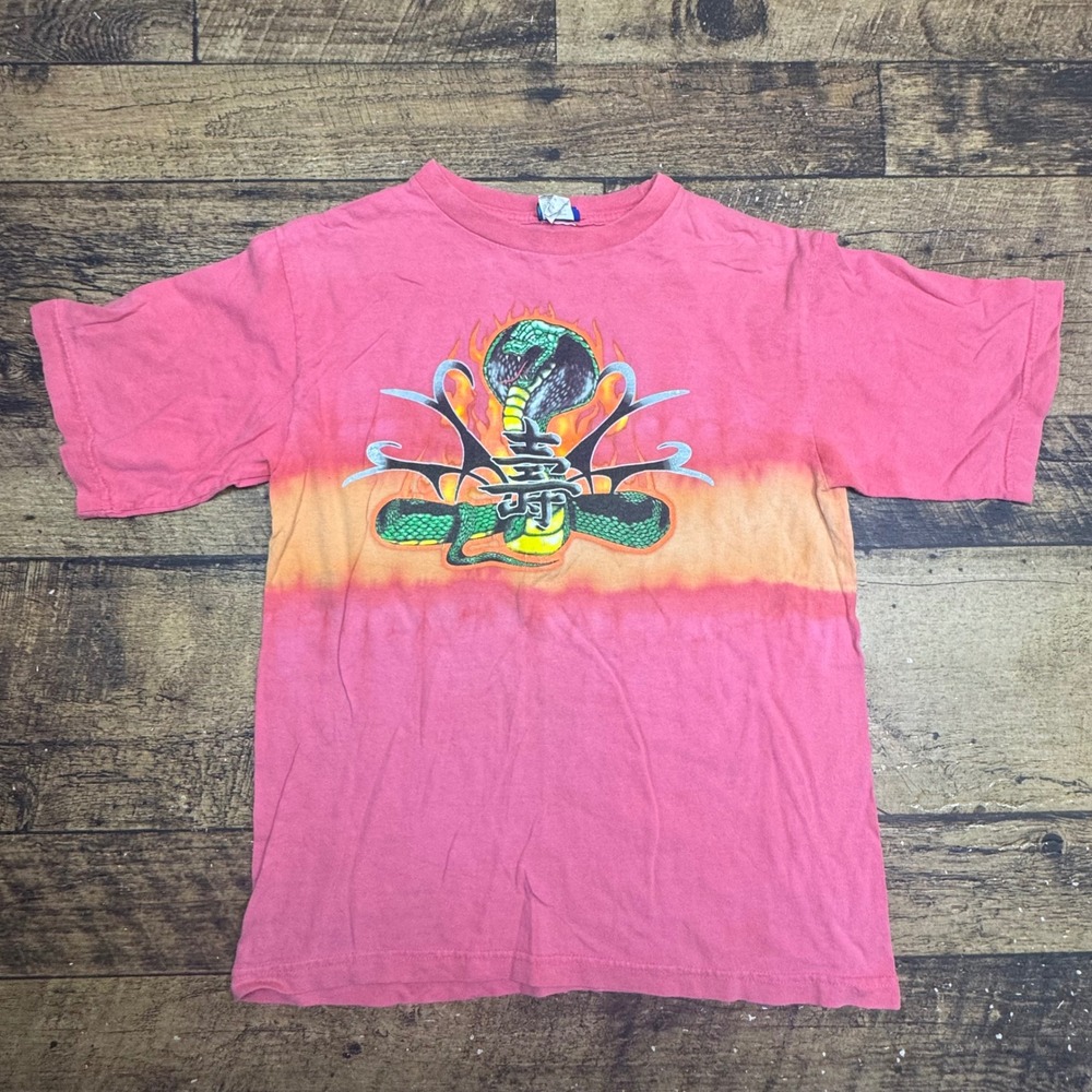 Extreme Limit Cobra Graphic T Shirt Youth XL Pink Orange‎ Tie Dye Cotton